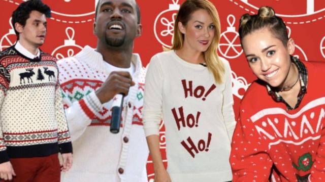 Varios famosos con jerseys para celebrar el 'Ugly Sweater day' / Getty