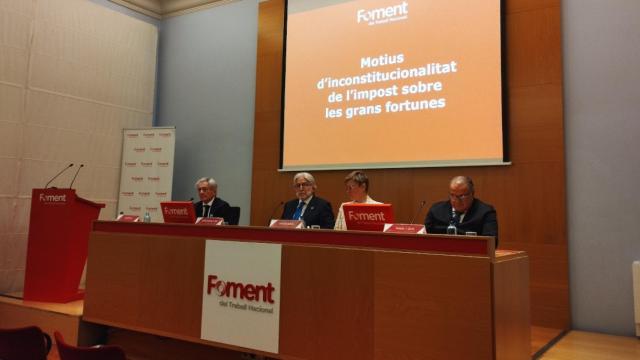 La rueda de prensa de Foment sobre el recurso contra el impuesto a las grandes fortunas - CG