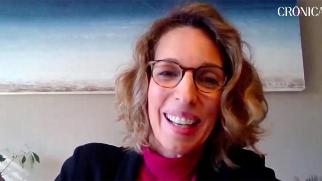 La candidata del PDECat a las elecciones catalanas, Àngels Chacón, durante la entrevista con 'Crónica Global' / CG