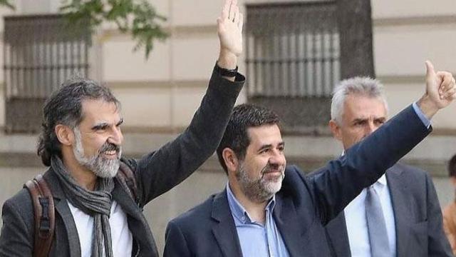 Jordi Sànchez y Jordi Cuixart (los Jordis), que presentaron una denuncia ante la ONU, en una imagen de archivo / EFE