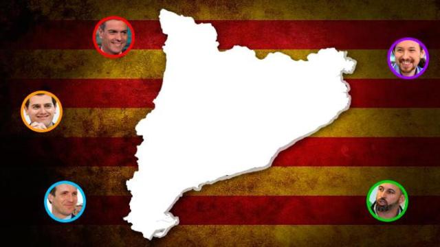 Los líderes de los principales partidos alrededor de Cataluña / FOTOMONTAJE DE CG