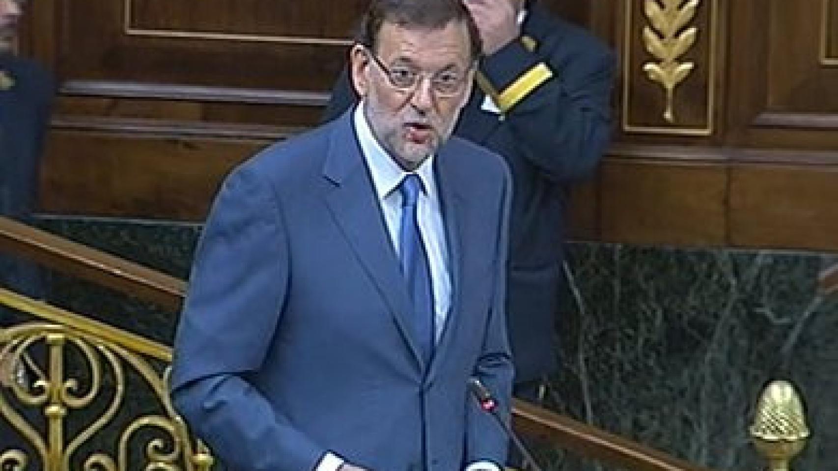 Mariano Rajoy, presidente del Gobierno, en la sesión de control en el Congreso