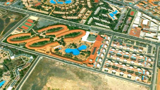 Vista aérea del hotel Oasis Village de Fuerteventura / CG
