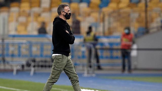 Luis Enrique durante el Ucrania-España / Redes