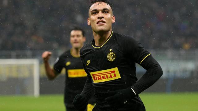 Lautaro Martínez celebra un gol del Inter de Milán / EFE