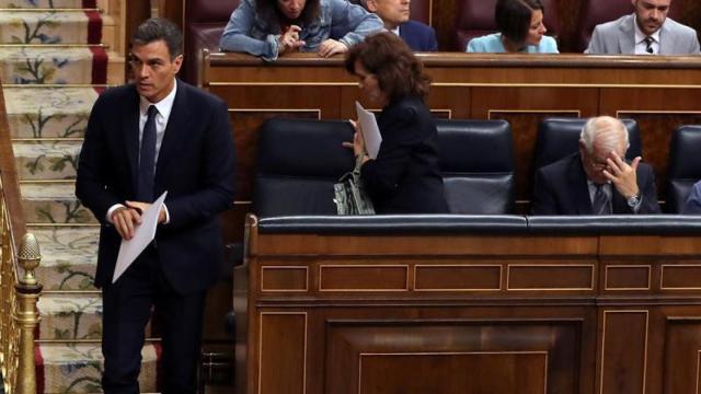 El presidente del Gobierno, Pedro Sánchez, durante la sesión de control al Ejecutivo en el Congreso / EFE