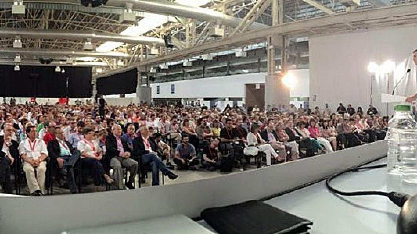 El secretario general del PSOE, Pedro Sánchez, durante su intervención en el Congreso Extraordinario del PSC