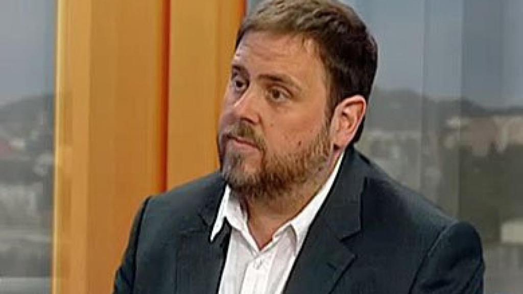 El líder de ERC, Oriol Junqueras, durante la entrevista