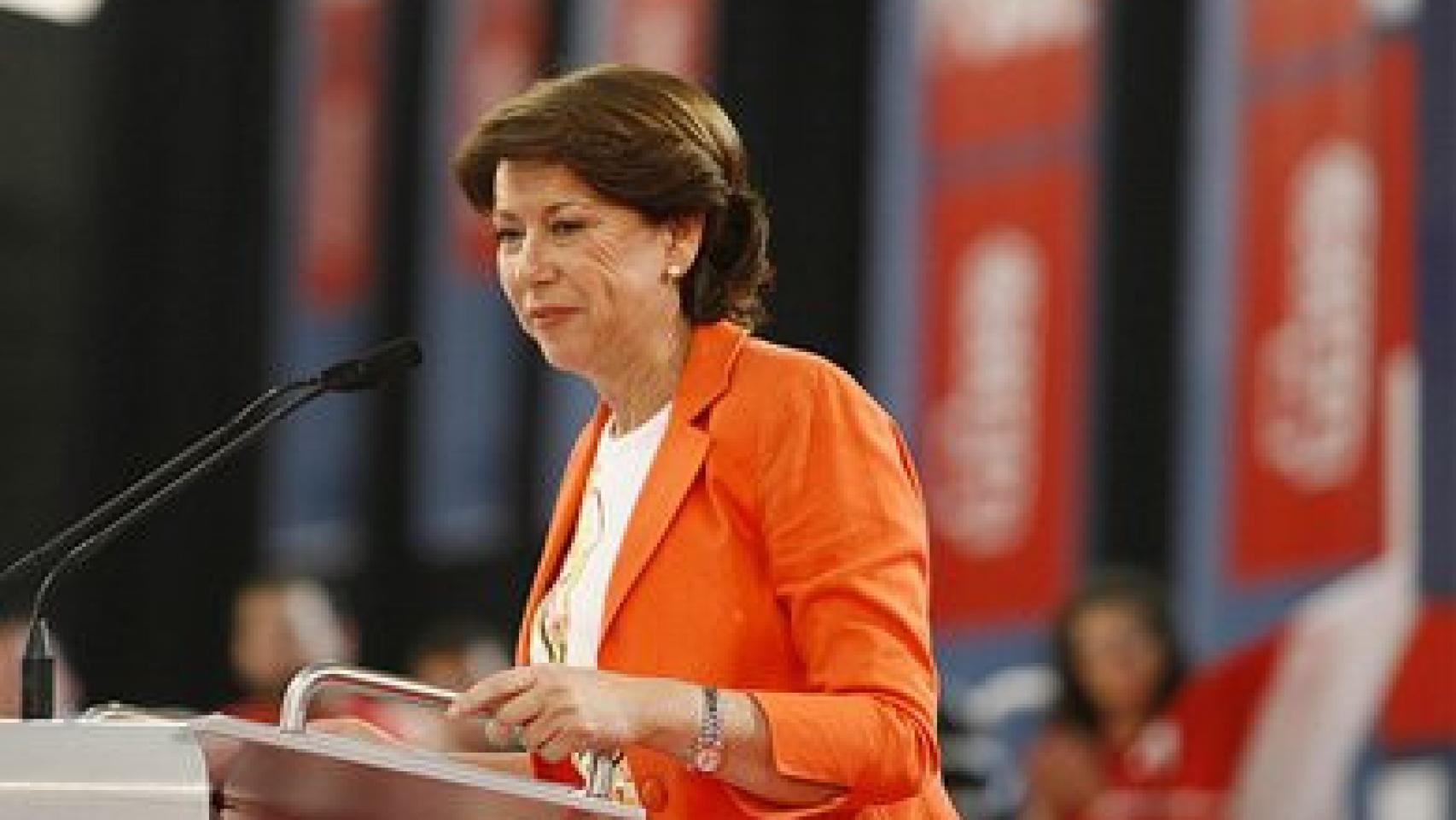 Magdalena Álvarez, durante un mitin para las europeas de 2009, en Dos Hermanas (Sevilla)