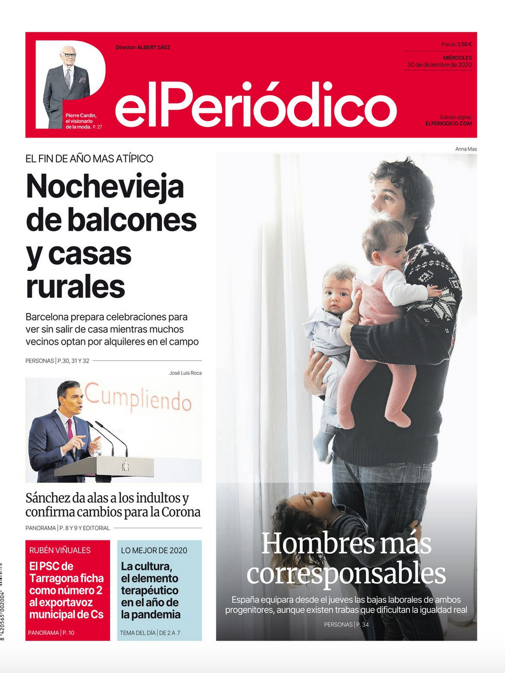 Portada de 'El Periódico' del 30 de diciembre de 2020 / EL PERIÓDICO