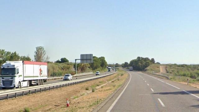 Imagen del tramo de la autovía A-2, en Lleida, en el que se llevarán a cabo las obras de rehabilitación / GOOGLE STREET VIEW