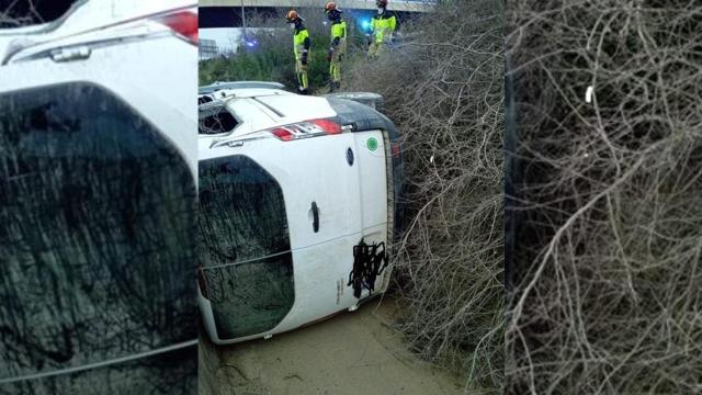 Vehículo del accidente en la autovía A-30 de Cartagena (Murcia) / 112