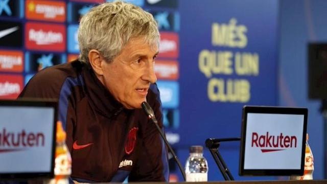 Quique Setién en rueda de prensa previa al Barça-Nápoles / FC Barcelona