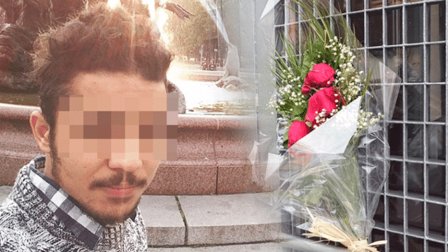 Pujan, el repartidor de Glovo que murió embestido por un camión de la basura en Barcelona, y un ramo de recuerdo / CG