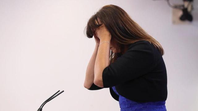 Laura Borràs en una rueda de prensa en el Congreso / EFE