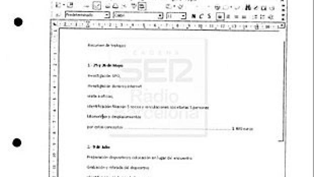 Detalle del informe de la Policía Nacional en el que figura el pago del PSC a Método 3 por la grabación de la conversación en La Camarga