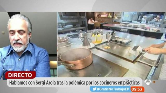 Sergi Arola durante su intervención en 'Espejo Público'