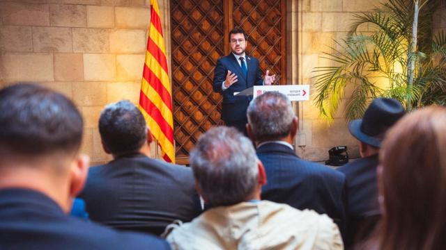 Pere Aragonès, presidente de la Generalitat, en un compromiso oficial / EP
