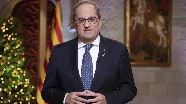 El presidente de la Generaliat, Quim Torra, durante su discurso de Año Nuevo / CG