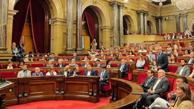 Imagen del pleno del Parlament de Cataluña, con los escaños de PDeCAT a la izquierda / EP