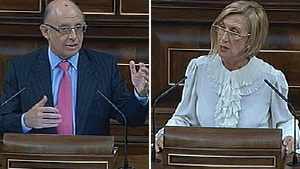 Montoro (PP) y Díez (UPyD), durante sus intervenciones en el Congreso