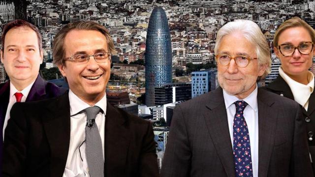 Los empresarios que fomentan las alianzas con el resto del país, Jordi Hereu (i), Javier Faus (2i), Josep Sánchez Llibre (2d) y Virginia Guinda (d) / CG