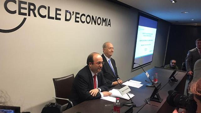 Miquel Iceta, candidato del PSC en las elecciones del 21D, en una conferencia en el Círculo de Economía / CG