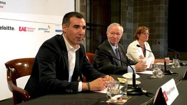 Miguel Vicente, presidente de Barcelona Tech City, junto al presidente de la Cámara de Comercio de Barcelona, Miquel Valls / CG