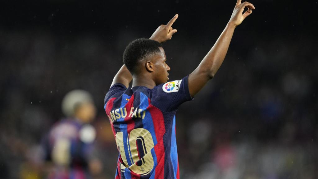 Ansu Fati, celebrando el gol marcado contra el Real Betis