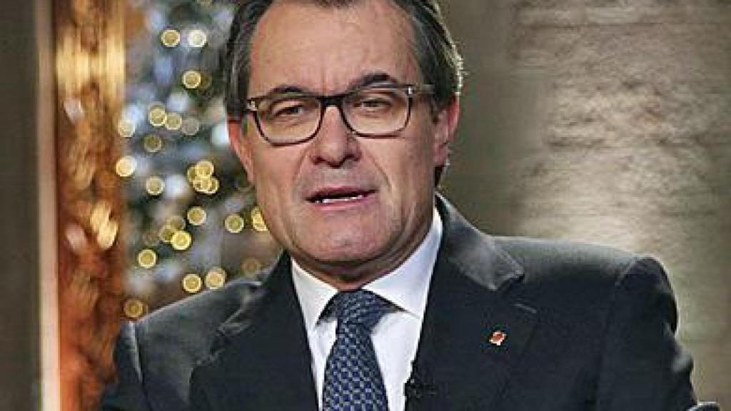 El presidente de la Generalidad, Artur Mas, durante el discurso de fin de año