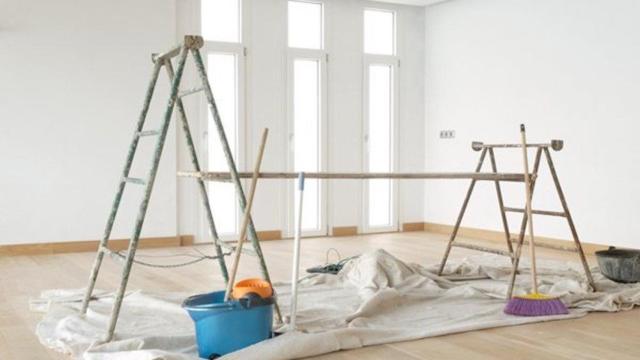 Una foto de archivo de unas obras en un apartamento