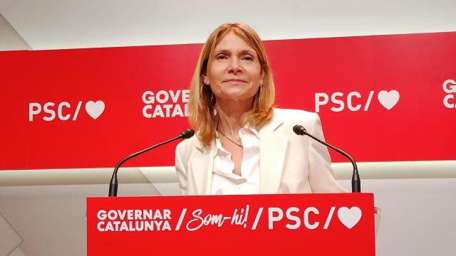 La viceprimera secretaria del PSC, Lluïsa Moret, en rueda de prensa / EUROPA PRESS