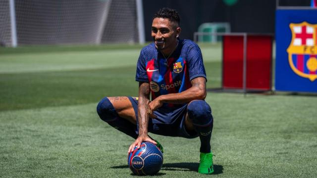 Raphinha en su presentación / FCB