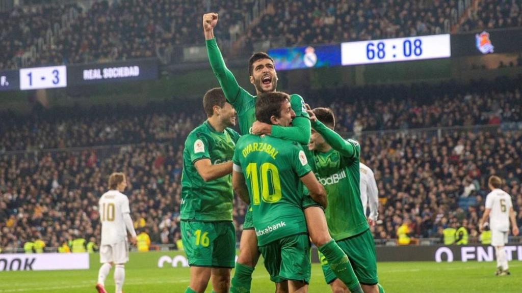 Celebración de la Real Sociedad en el Santiago Bernabéu / EFE