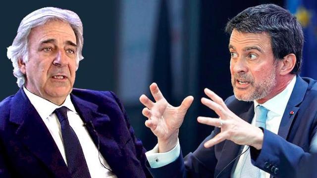 Emilio Cuatrecasas discute con Manuel Valls / FOTOMONTAJE DE CG