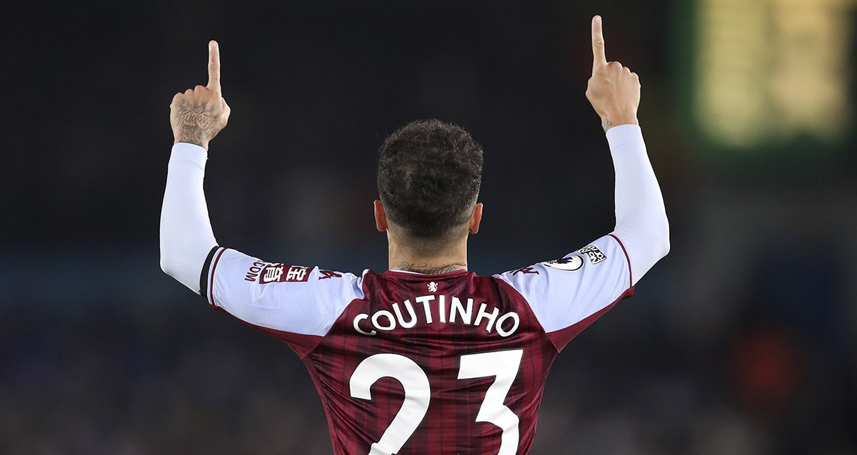 Coutinho, celebrando una anotación con el Aston Villa, en un partido de Premier League / ASTON VILLA