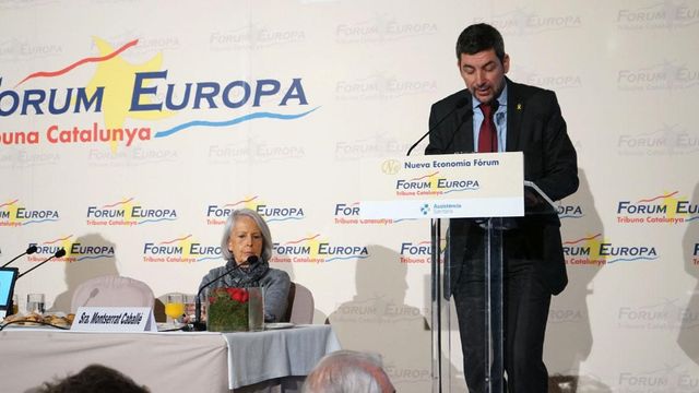 El presidente de la Cámara de Comercio de Barcelona, Joan Canadell, en su intervención en el Fórum Europa / CdB