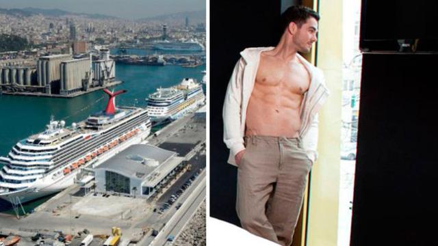 La terminal de cruceros del Puerto de Barcelona y una imagen promocional de Axel Hotels / CG