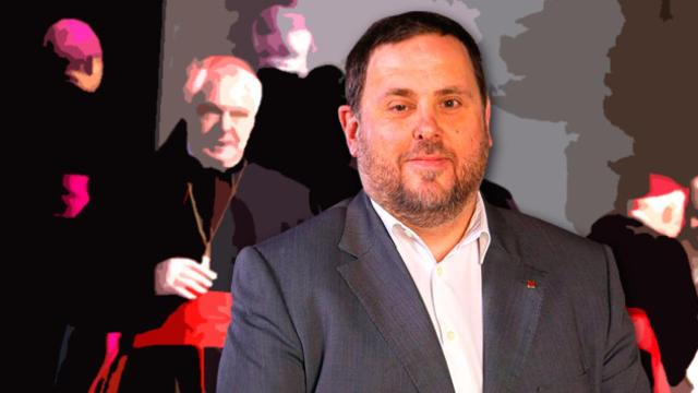 Oriol Junqueras, el vicepresidente de la Generalitat. Detrás varios cardenales / CG
