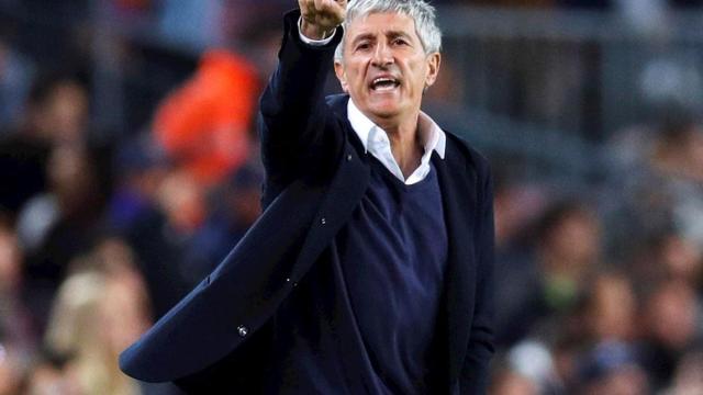 Setién en un partido del Barça / EFE