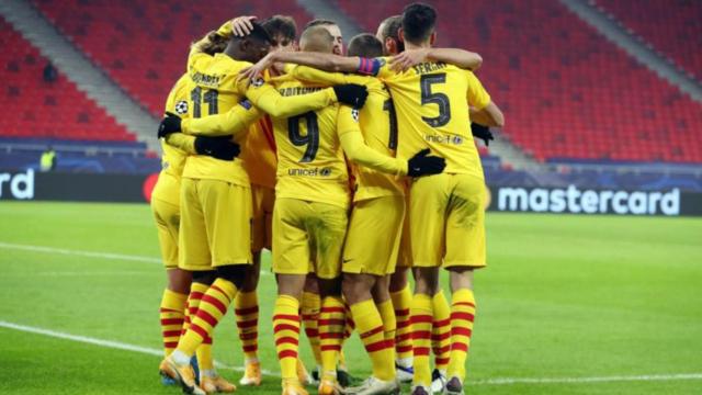 Jugadores del Barça celebrando un gol ante el Ferencvaros / FC Barcelona