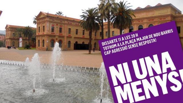 Imagen de la sede del distrito de Nou Barris y el cartel del acto / CG