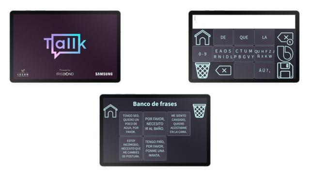 La interfaz de la app Tallk