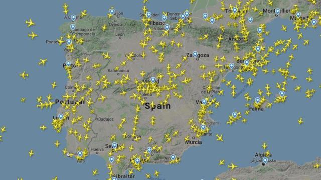 Vuelos en España a las 10.15 horas del lunes 29 de julio / FLIGHTRADAR24