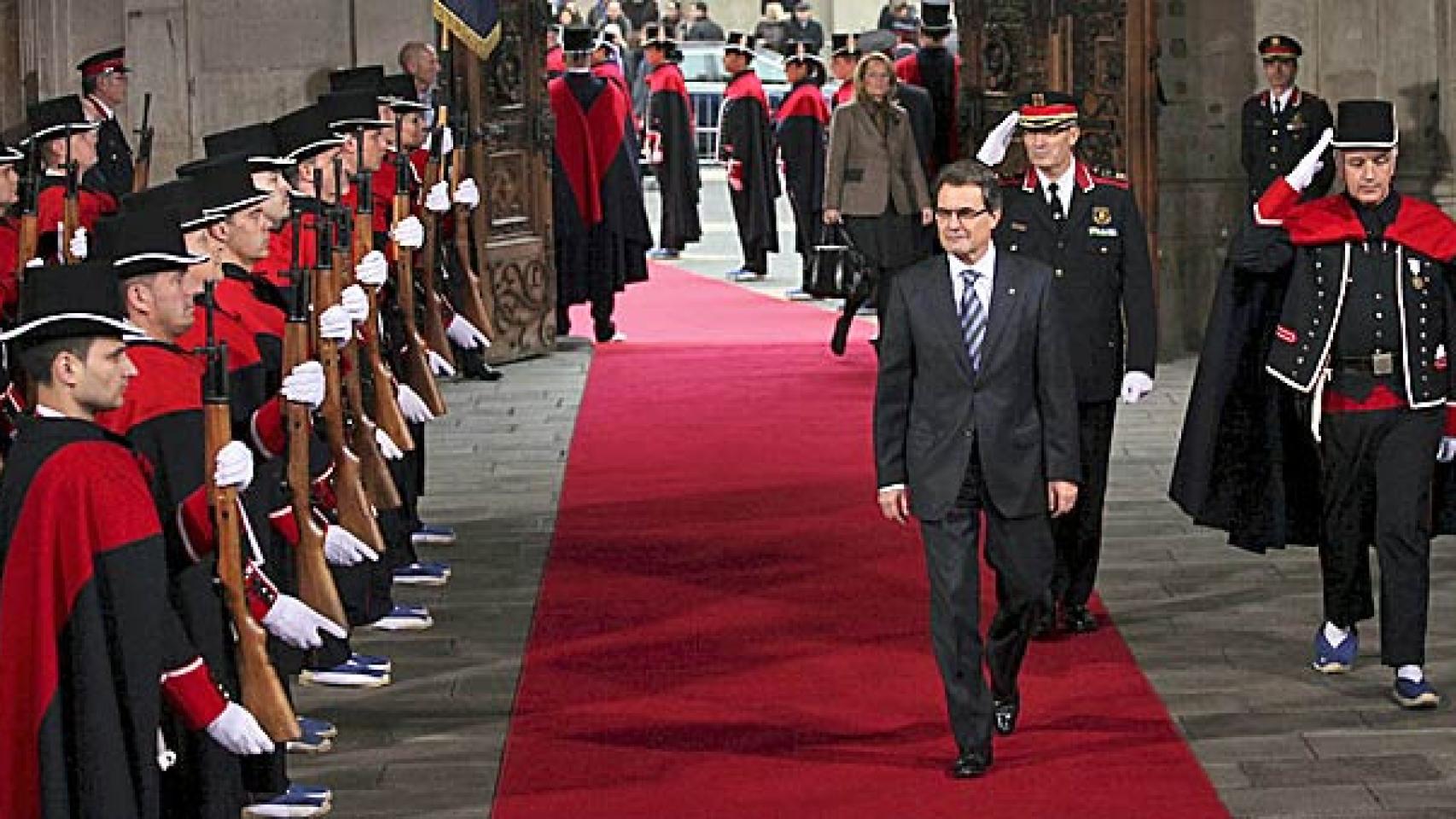 Artur Mas, durante el acto de toma de posesión como presidente de la Generalidad en diciembre de 2012