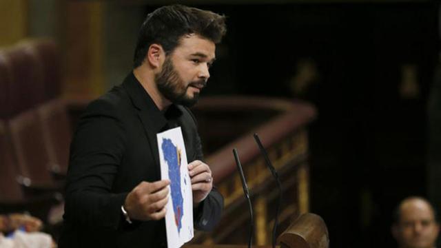 Gabriel Rufián durante una intervención en el Congreso / EFE