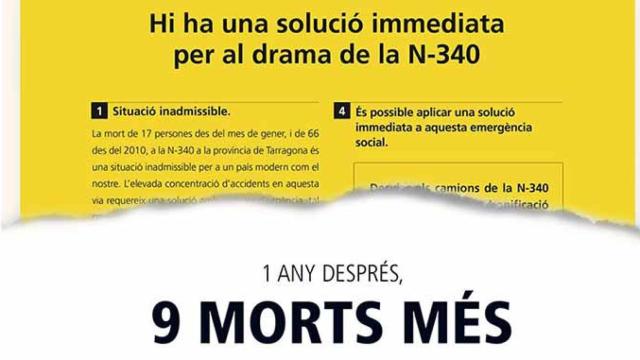 El polémico anuncio del RACC, que culpa al Estado de los muertos de la N-340 / CG