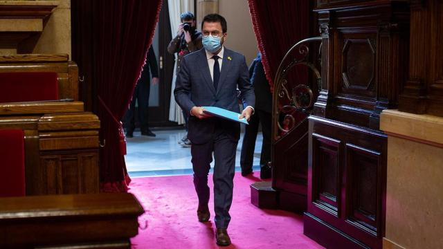 El vicepresidente en funciones de la Generalitat, Pere Aragonès, durante la Diputación Permanente del Parlament, en Barcelona EP