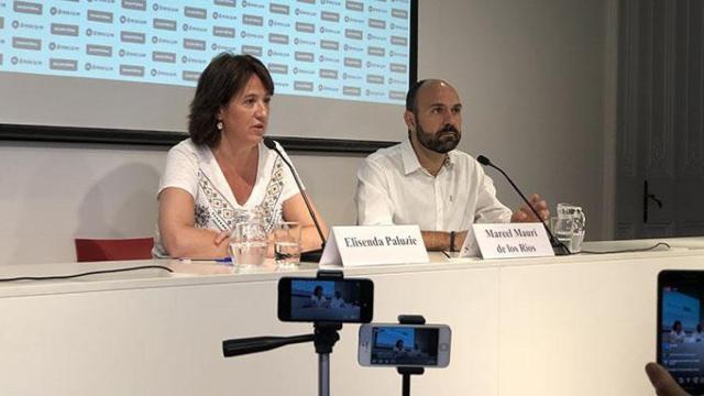 La presidenta de la ANC, Elisenda Paluzie, y el portavoz de Òmnium, Marcel Mauri / CG