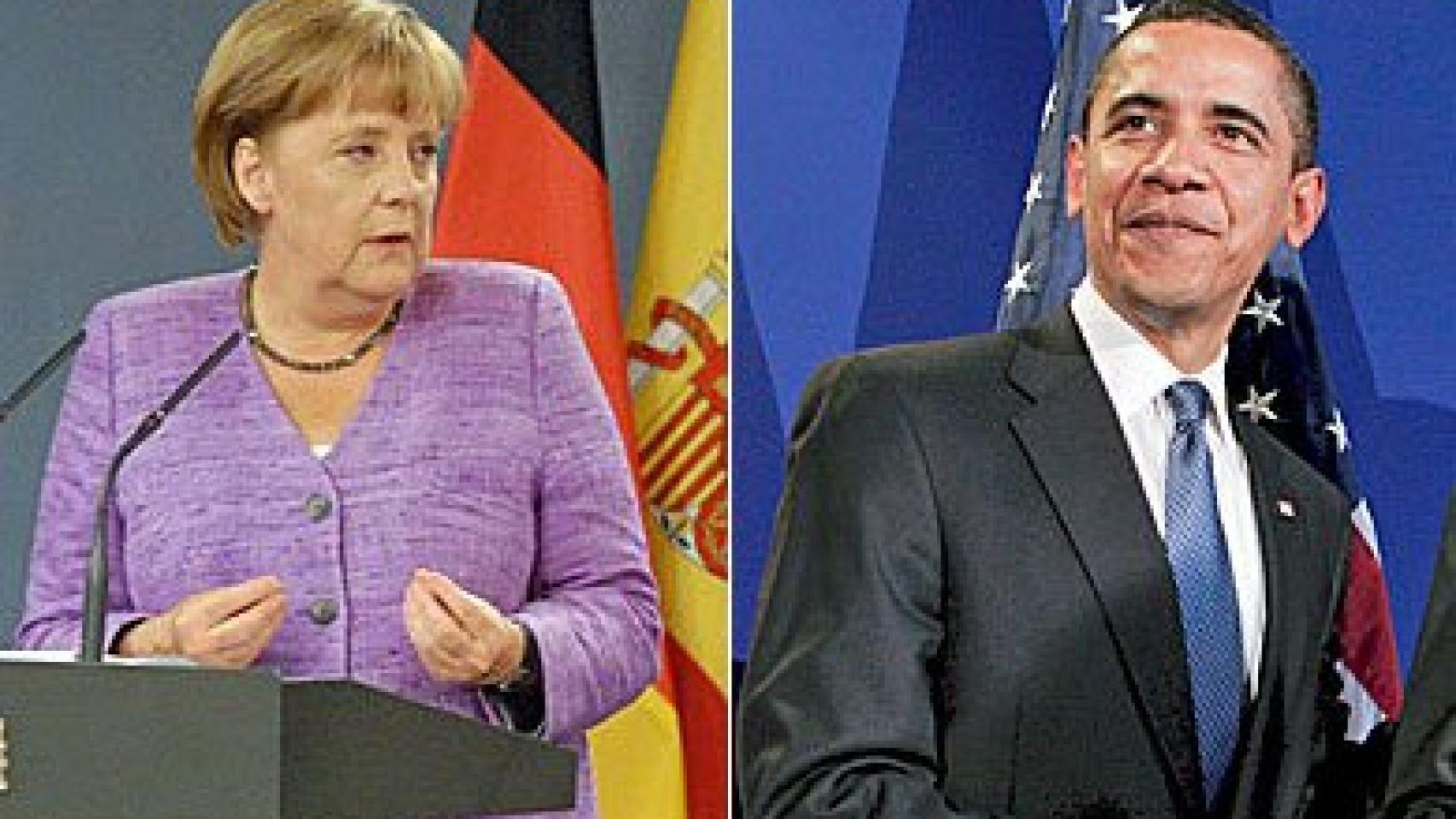 La canciller de Alemania, Angela Merkel, y el presidente de EEUU, Barack Obama